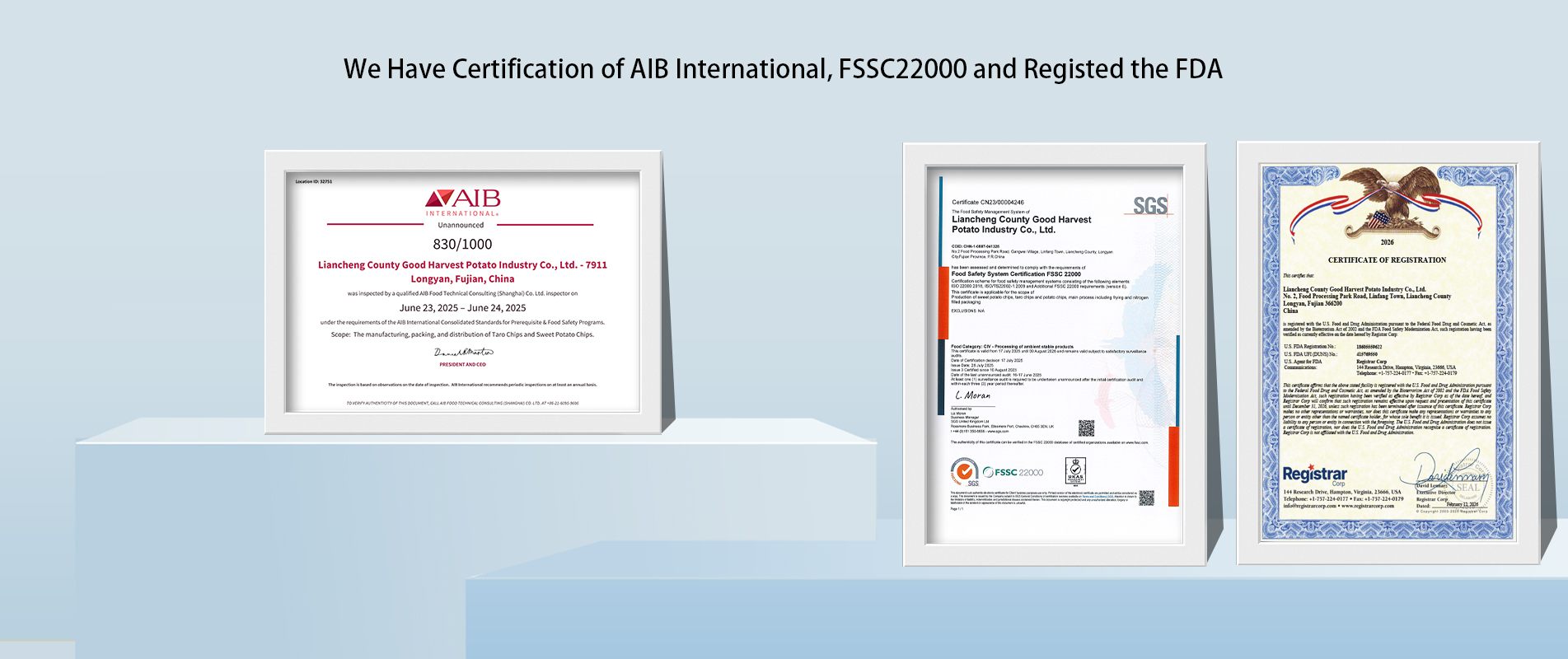 AIB & FSSC22000 Certificates